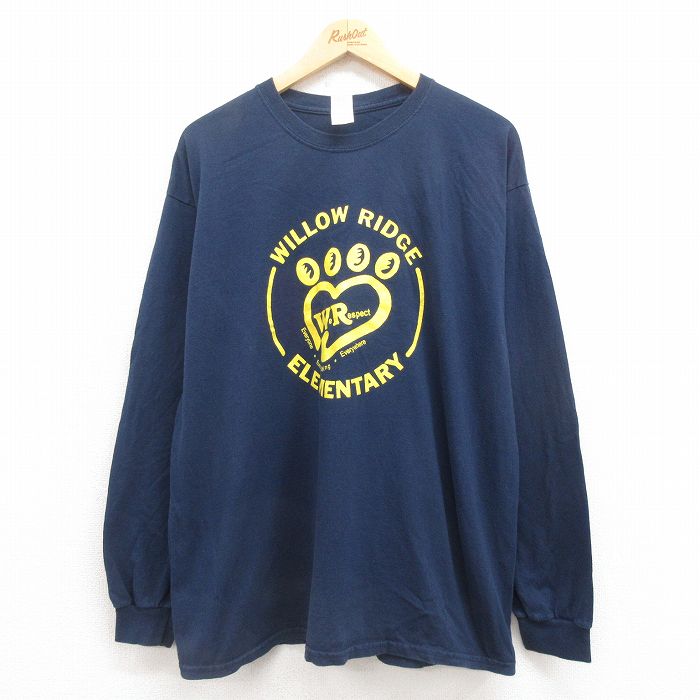 長袖Tシャツ ネイビー XL | 古着