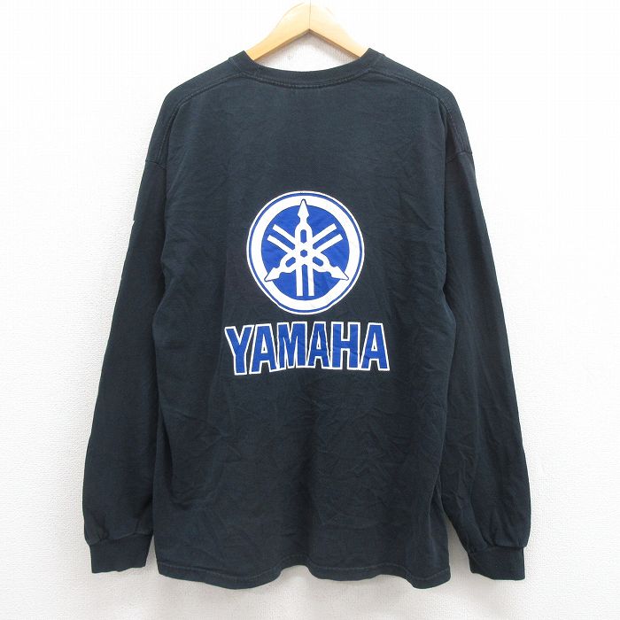 XL★古着 長袖 ビンテージ Tシャツ メンズ 00年代 00s ヤマハ 大きいサイズ コットン クルーネック 黒 ブラック 【spe】 25aug09 中古