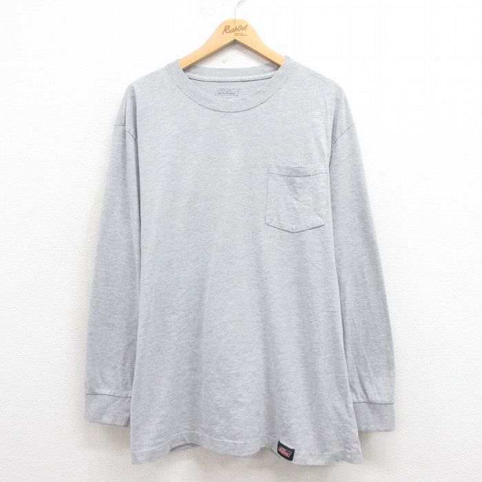 ディッキーズ 長袖Tシャツ 胸ポケット グレー XL | 古着