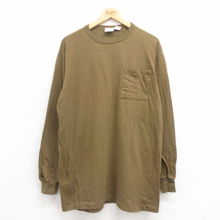 90s 長袖Tシャツ 胸ポケット グリーン XL | 古着
