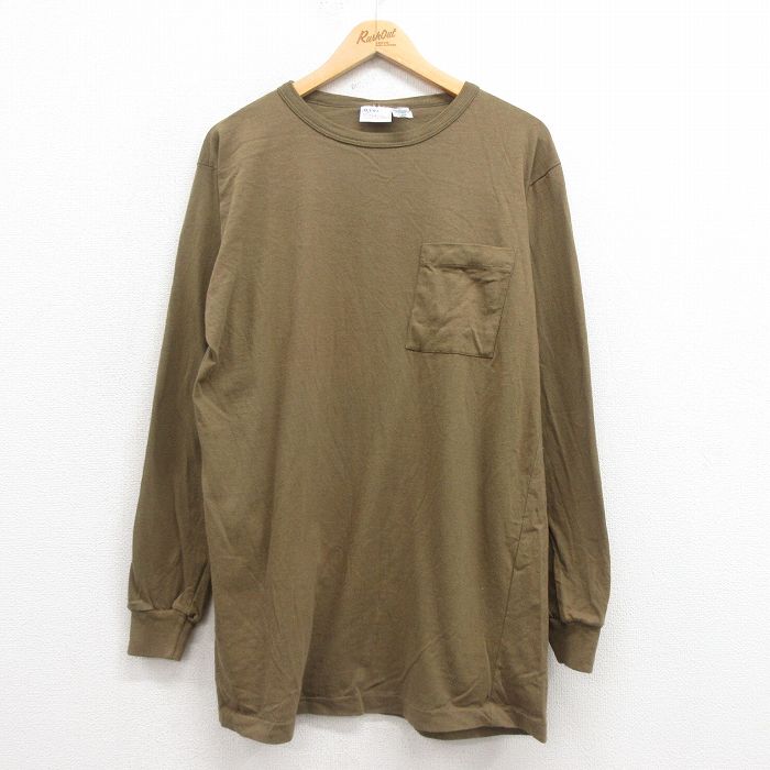 90s 長袖Tシャツ 胸ポケット グリーン L | 古着