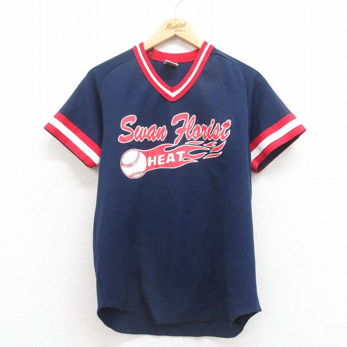 00s 半袖Tシャツ HEAT ラグラン ネイビー M | 古着