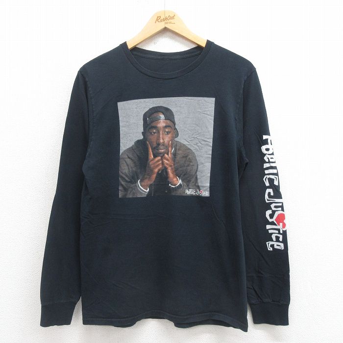 長袖Tシャツ 2PACプリント ブラック M | 古着