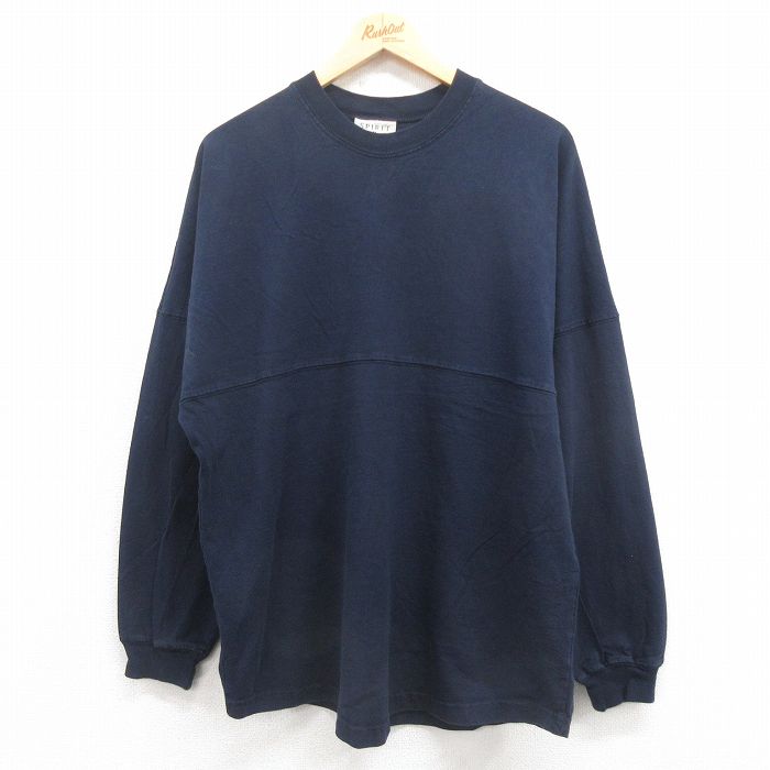 XL★古着 SPIRIT 長袖 Tシャツ メンズ MARTHAS 大きいサイズ USA製 紺 ネイビー 25aug18 中古