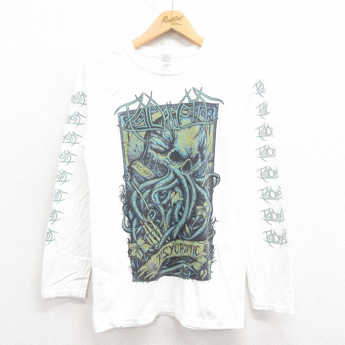 半袖ロックバンドTシャツ PSYCROPTICプリント ホワイト S | 古着