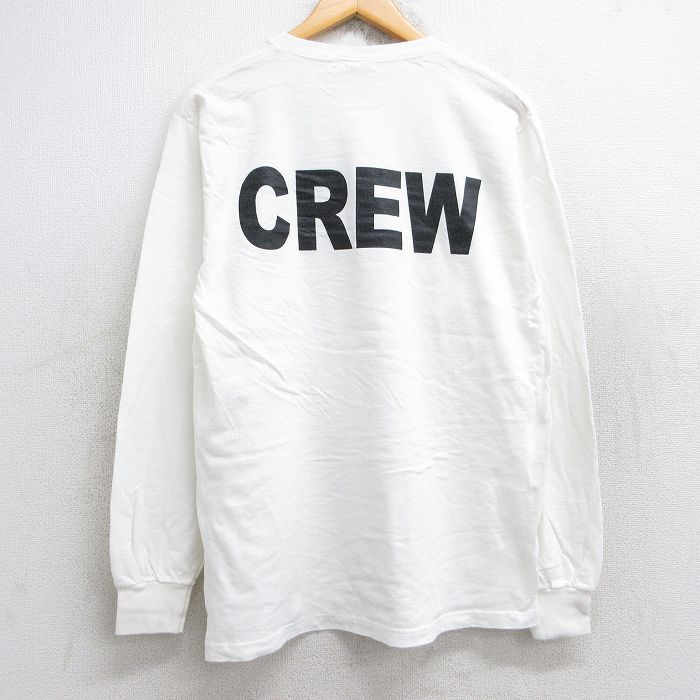 L★古着 フルーツオブザルーム 長袖 ビンテージ Tシャツ メンズ 00年代 00s CREW レーシング コットン クルーネック 白 ホワイト 25aug18 中古