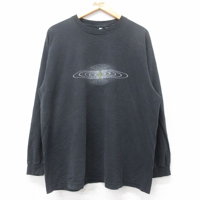 XL★古着 スターター STARTER 長袖 ビンテージ Tシャツ メンズ 00年代 00s 大きいサイズ コットン クルーネック 黒 ブラック 25aug20 中古