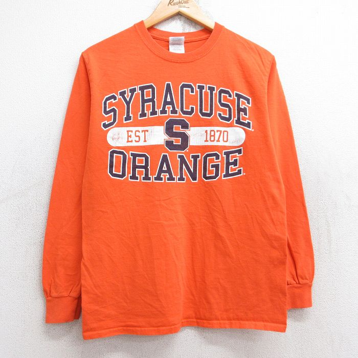 S★古着 長袖 ビンテージ Tシャツ メンズ 00年代 00s シラキュース オレンジ コットン クルーネック 25aug22 中古