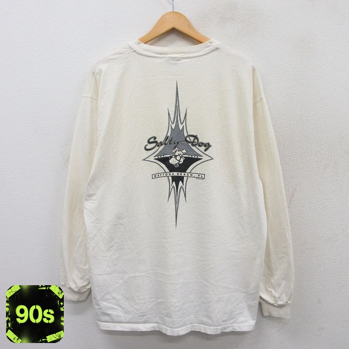 ヘインズ 90s 長袖Tシャツ ソルティドッグ ホワイト XL | 古着
