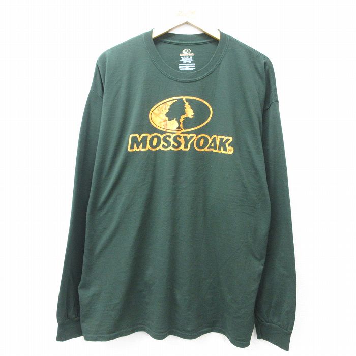 【20%OFF】XL★古着 長袖 Tシャツ メンズ モッシーオーク 大きいサイズ クルーネック 緑 グリーン 25aug28 中古