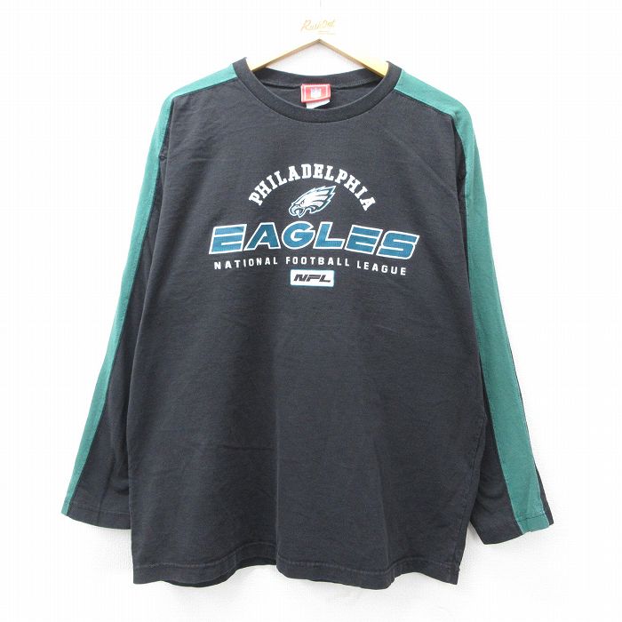 00s 長袖Tシャツ フィラデルフィアイーグルス ブラック XL | 古着