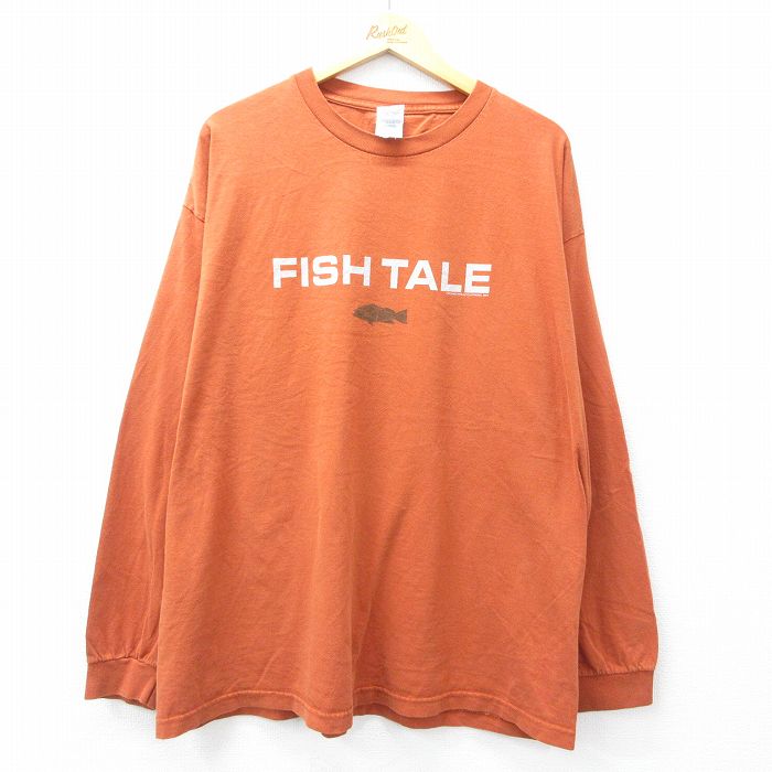 00s 長袖Tシャツ FISH TALE ブラウン XL | 古着