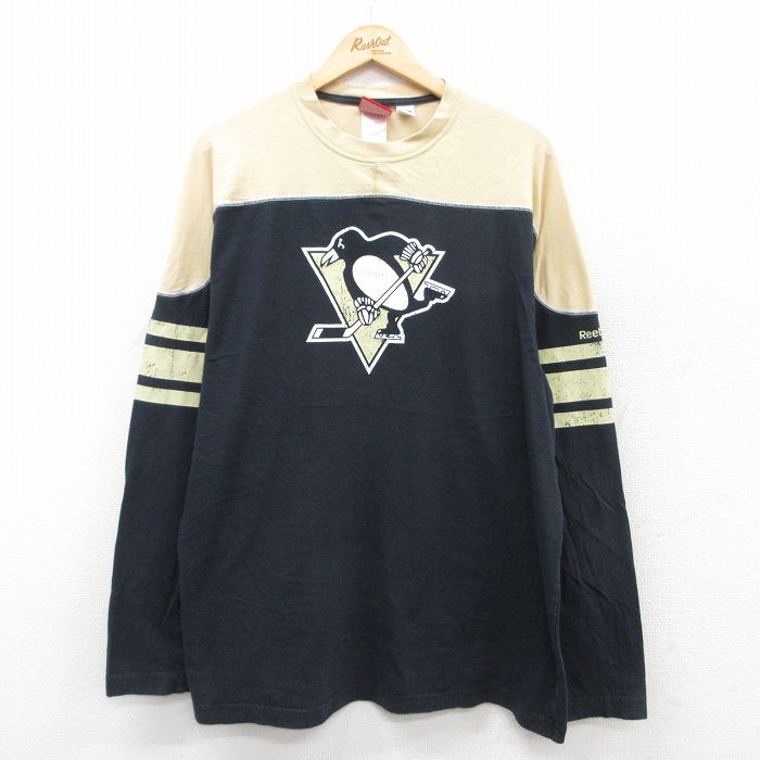 リーボック 00s 長袖Tシャツ NHL ピッツバーグペンギンズ ブラック XL | 古着