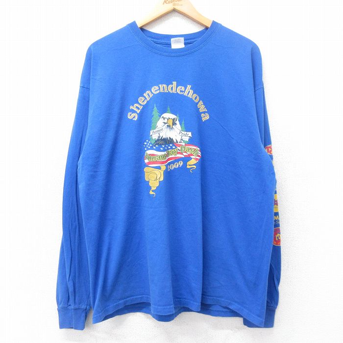 00s 長袖Tシャツ shenedehowa鳥 ブルー XL | 古着