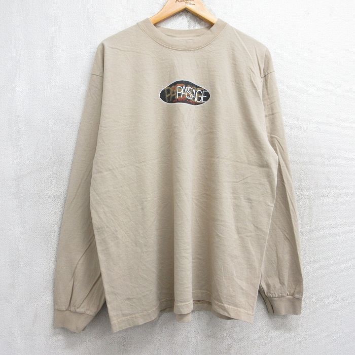 90s 長袖Tシャツ PASSAGE ベージュ XL | 古着