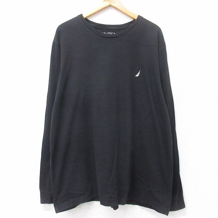 ノーティカ 長袖Tシャツ ワンポイントロゴ ブラック XL | 古着