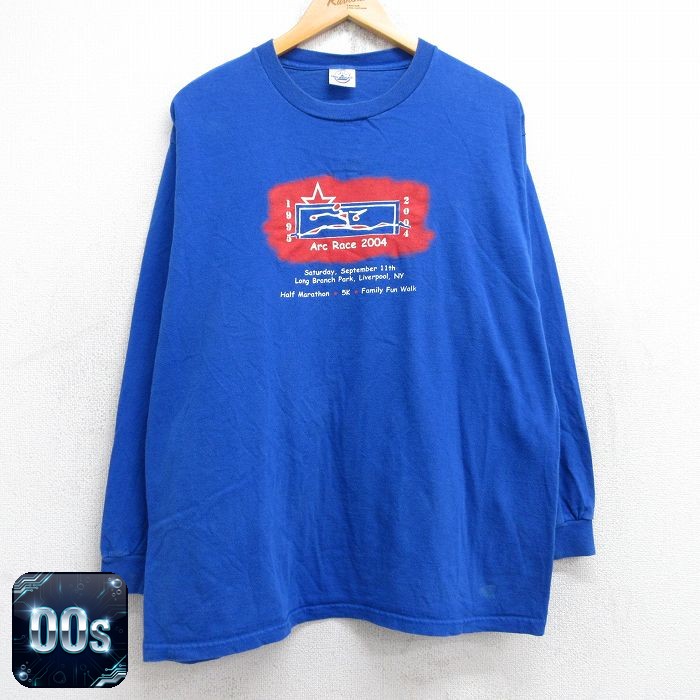 00s 長袖Tシャツ ArcRace企業広告 ブルー L | 古着