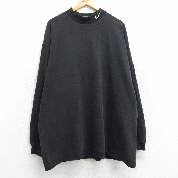 ナイキ 90s 長袖Tシャツ ワンポイントロゴ ブラック XL | 古着