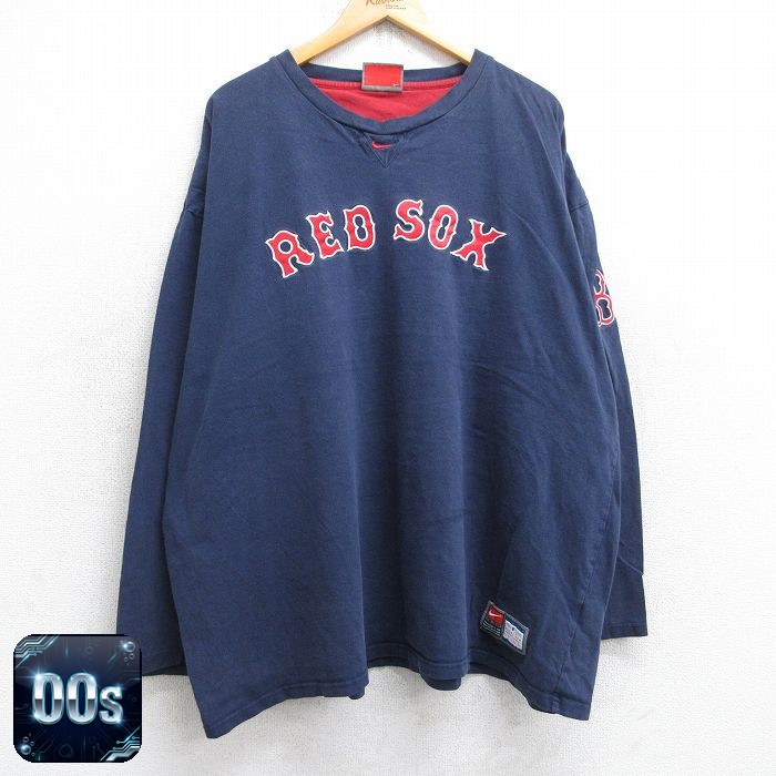 ナイキ 00s 長袖Tシャツ ボストンレッドソックス ネイビー XL | 古着