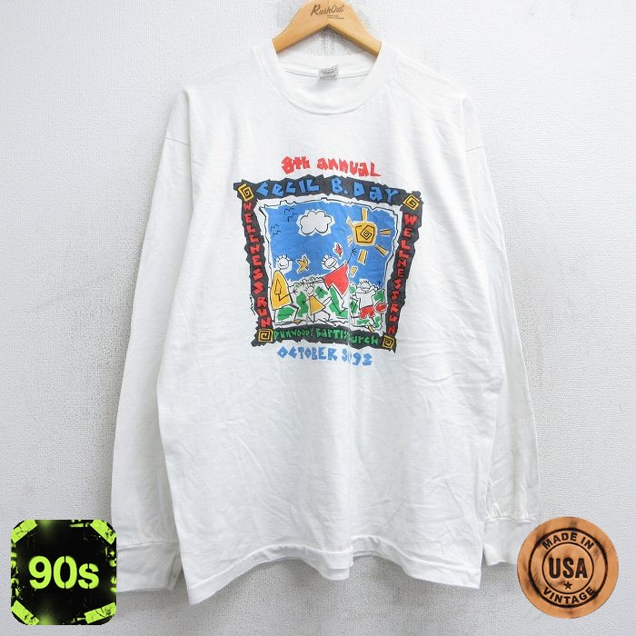 フルーツオブザルーム 90s 長袖Tシャツ マラソン企業広告 ホワイト XL | 古着