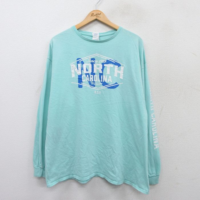 ノースカロライナ 長袖Tシャツ ライトブルー XL | 古着