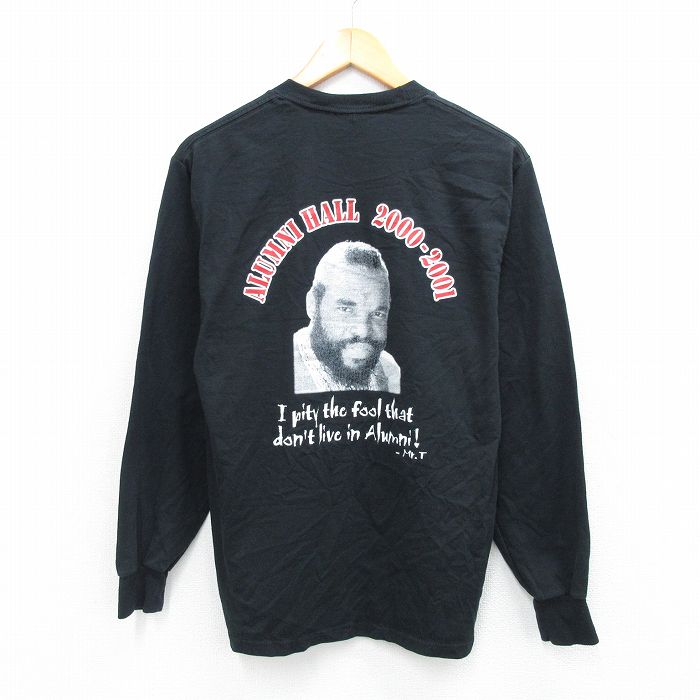 M★古着 ジャージーズ 長袖 ビンテージ Tシャツ メンズ 00年代 00s ミスターT クルーネック 黒 ブラック 25sep24 中古