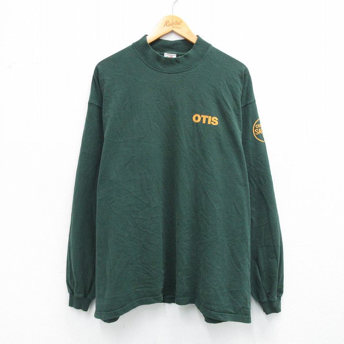 XL★古着 フルーツオブザルーム 長袖 ビンテージ Tシャツ メンズ 00年代 00s OTIS 大きいサイズ コットン クルーネック 緑 グリーン 25sep24 中古