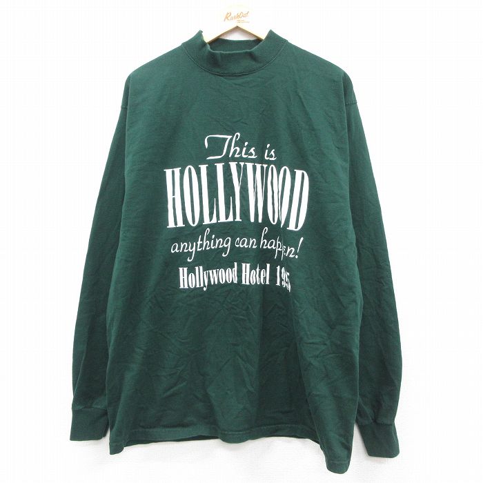 フルーツオブザルーム 90s 長袖Tシャツ HOLLYWOOD グリーン XL | 古着