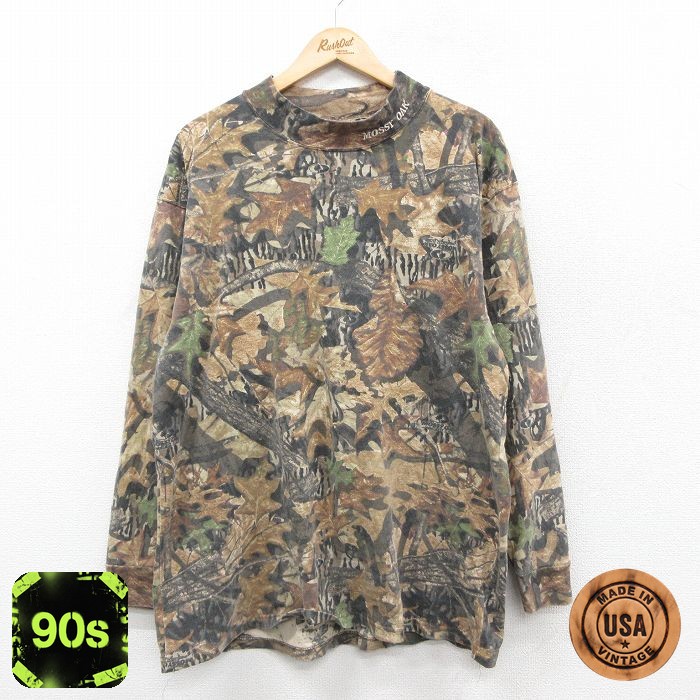 90s 長袖Tシャツ モッシーオーク ブラウン迷彩 XL | 古着