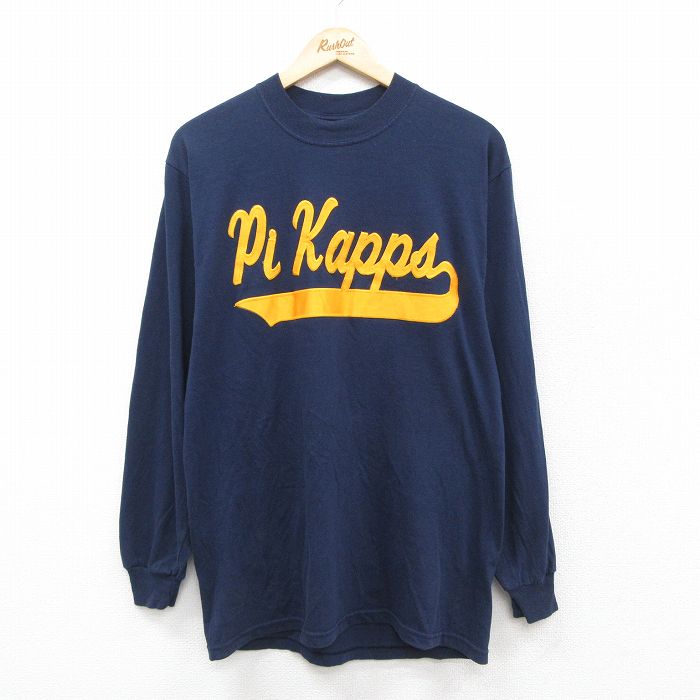 L★古着 ジャージーズ 長袖 ビンテージ Tシャツ メンズ 00年代 00s PiKapps 紺 ネイビー 25sep25 中古