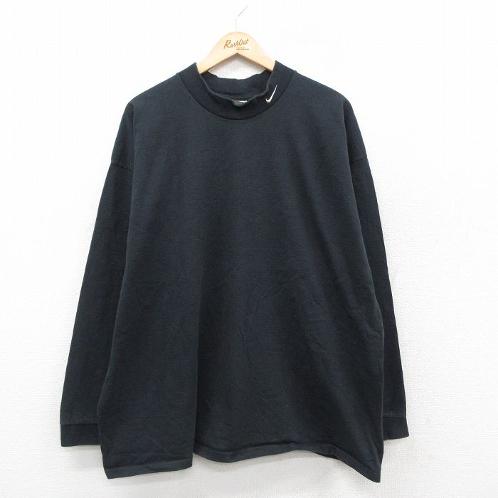 ナイキ 00s 長袖Tシャツ ワンポイントロゴ ブラック XL | 古着