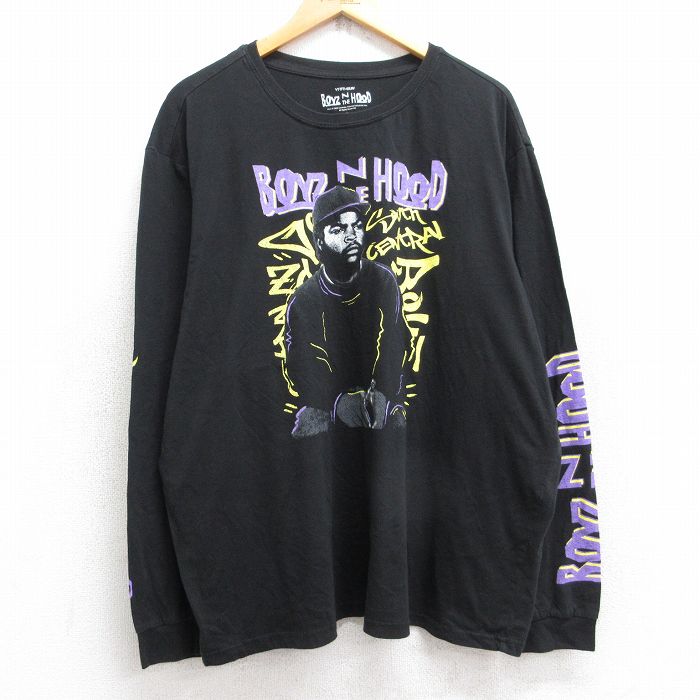XL★古着 長袖 Tシャツ メンズ 映画 ボーイズンザフッド 大きいサイズ クルーネック 黒 ブラック 【spe】 25sep26 中古