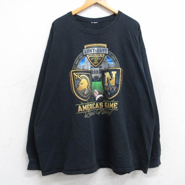 【50%OFF】ミリタリー 長袖Tシャツ ARMY ブラック XL | 古着