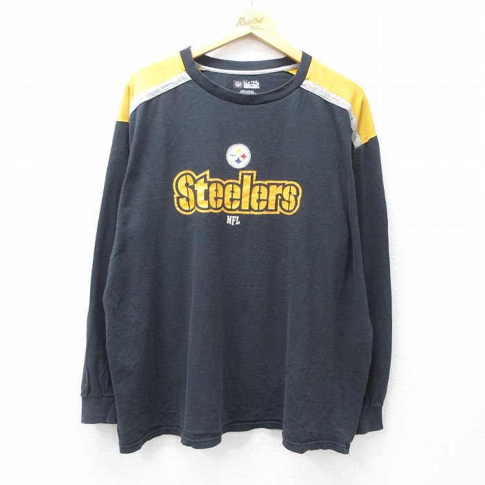 【50%OFF】NFL ピッツバーグスティーラーズ 長袖Tシャツ アメフト ブラック XL | 古着