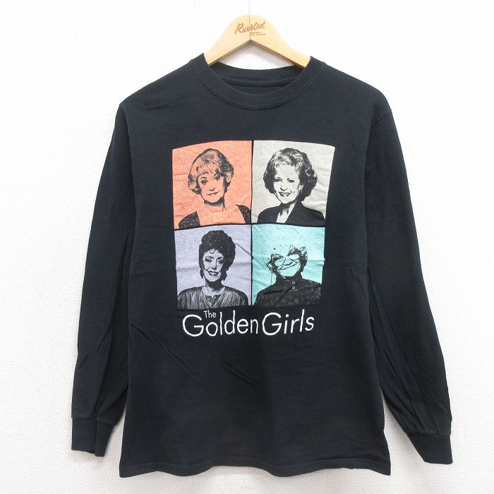 S★古着 長袖 Tシャツ メンズ ドラマ ゴールデンガール コットン クルーネック 黒 ブラック 25sep29 中古