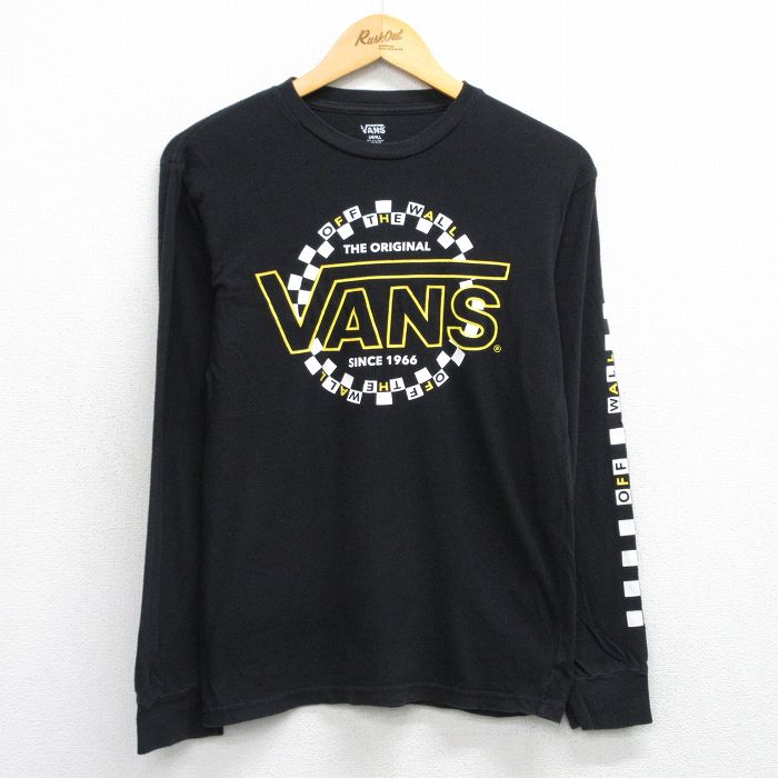 M★古着 バンズ 長袖 Tシャツ メンズ ビッグロゴ コットン クルーネック 黒 ブラック 25sep29 中古