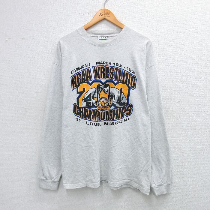 00s 長袖Tシャツ レスリング グレー L | 古着