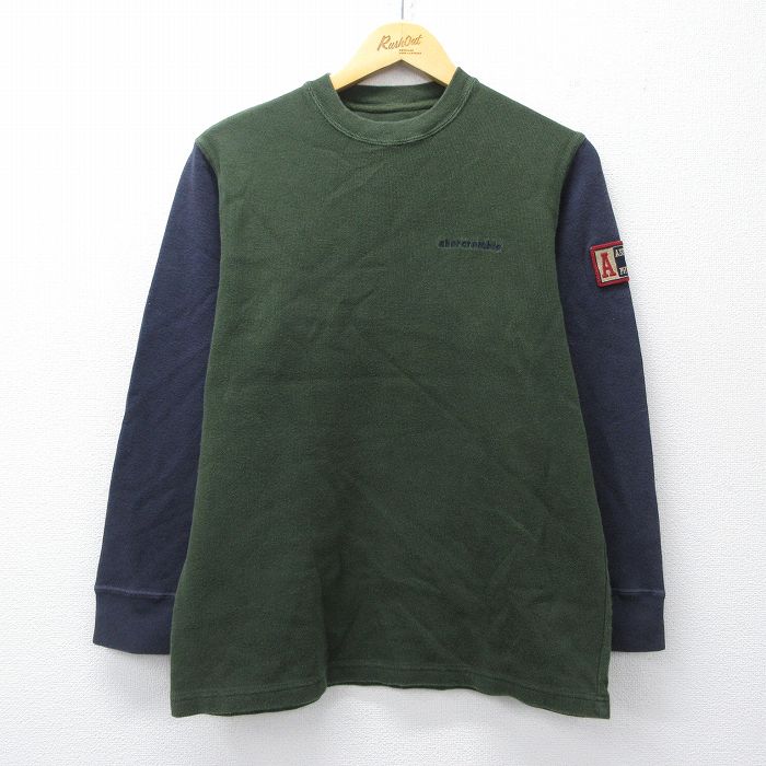アバクロンビー L 長袖Tシャツ ワンポイントロゴ グリーン | 古着