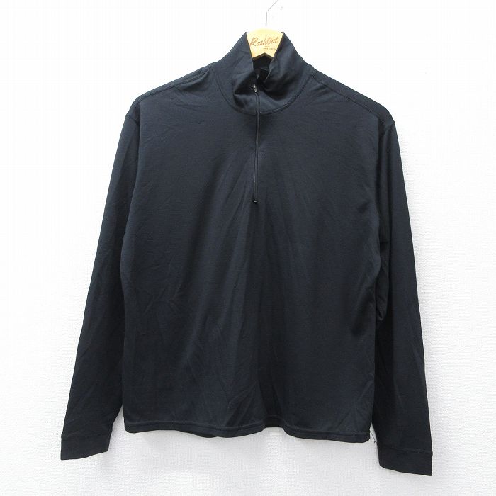 L★古着 パタゴニア patagonia 長袖 ハーフジップ トップス メンズ 90年代 90s キャプリーン 無地 USA製 黒 ブラック 【spe】 25oct06 中古