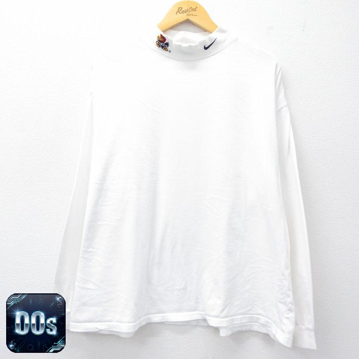 ナイキ 00s 長袖Tシャツ カンザスジェイホークス ホワイト XL | 古着