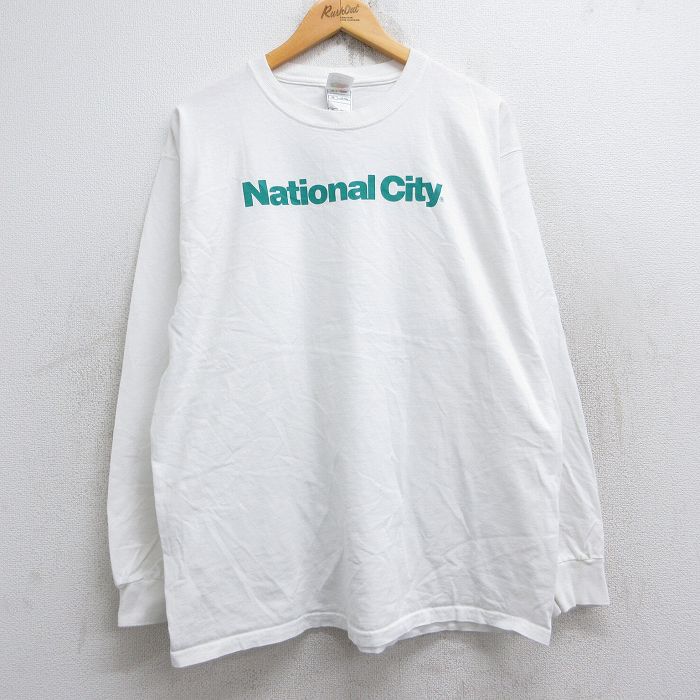 L★古着 フルーツオブザルーム 長袖 ビンテージ Tシャツ メンズ 00年代 00s ナショナルシティ JDRF コットン クルーネック 白 ホワイト 【spe】 25oct04 中古