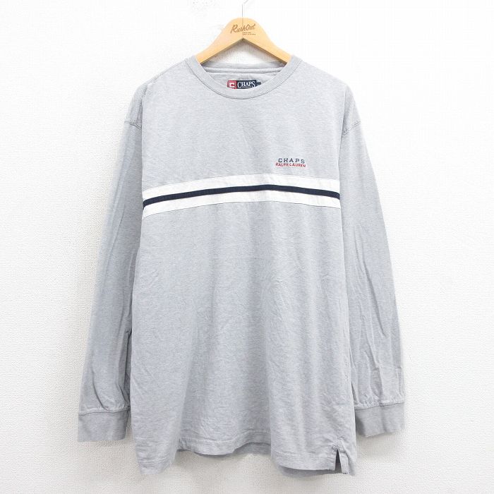 ラルフローレン 90s 長袖Tシャツ ワンポイントロゴ グレー XL | 古着