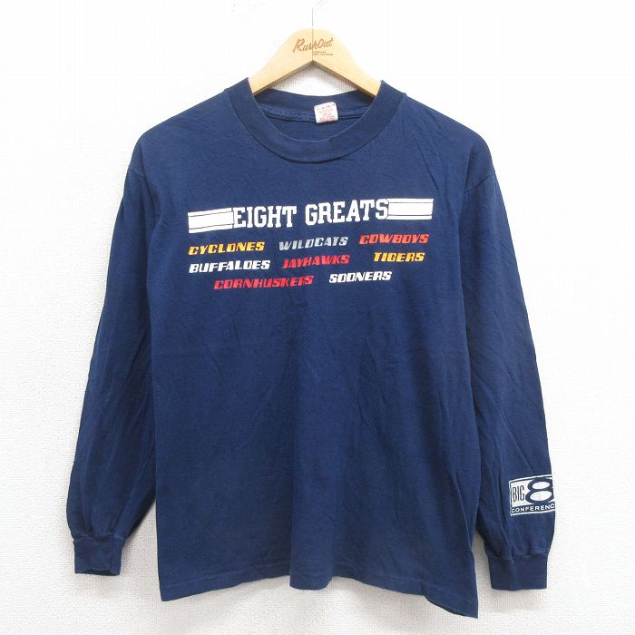 80s 長袖Tシャツ EIGHT ネイビー M | 古着
