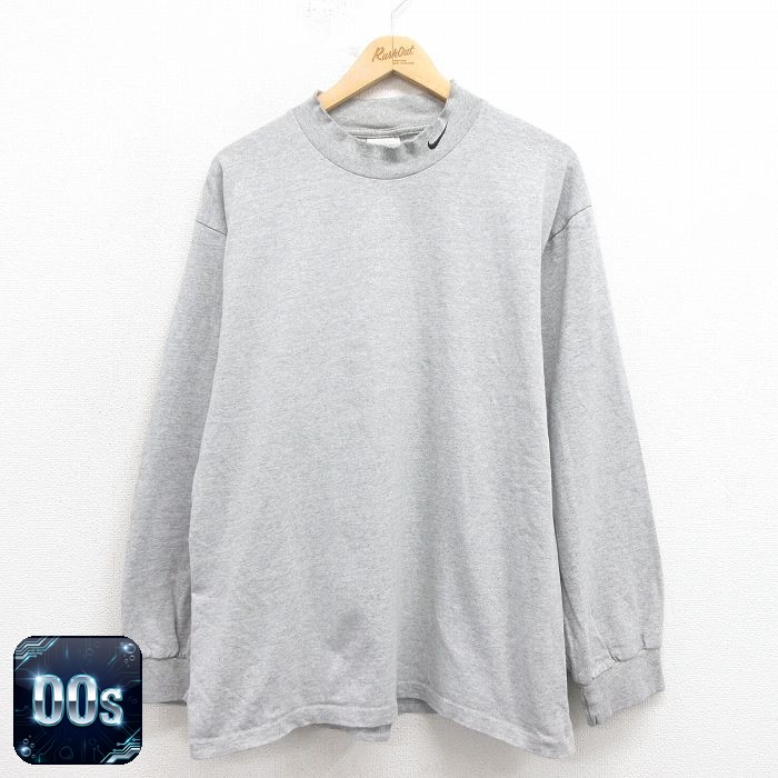 ナイキ 00s 長袖Tシャツ ワンポイントロゴ グレー L | 古着