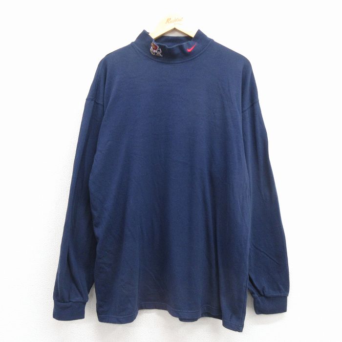 ナイキ 00s 長袖Tシャツ カンザスシティジェイホークス ネイビー XL | 古着