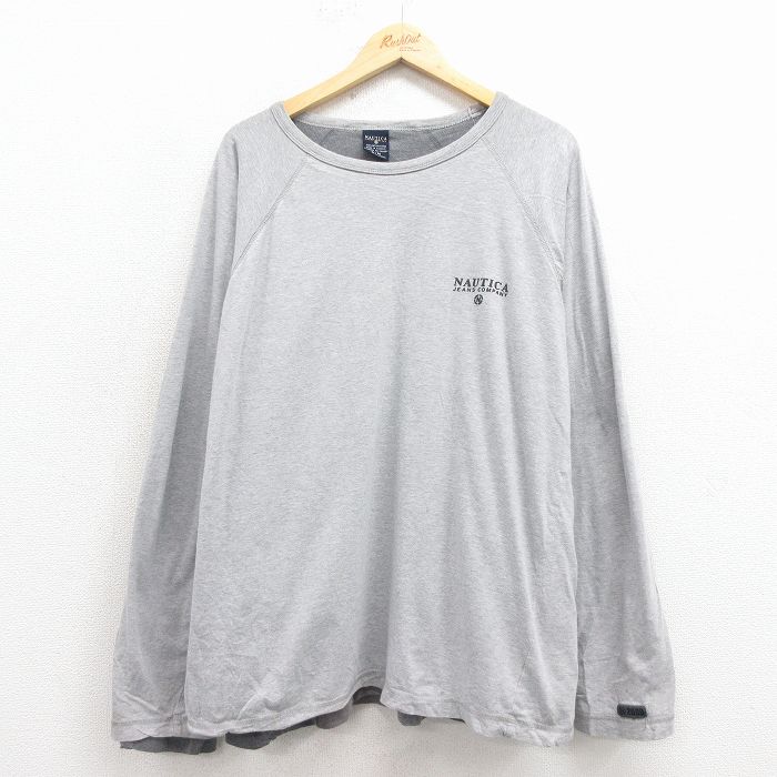 ノーティカ ラグランTシャツ ワンポイントロゴ グレー XL | 古着