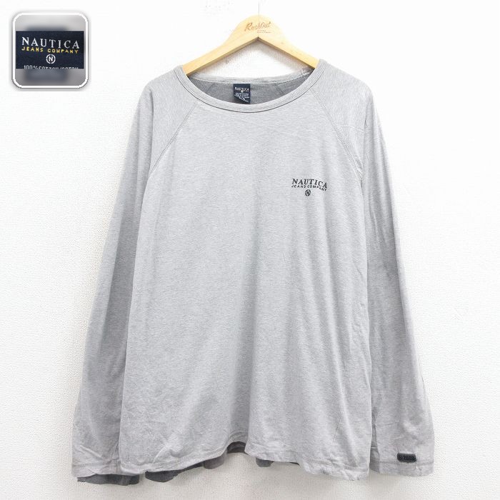 ノーティカ ラグランTシャツ ワンポイントロゴ グレー XL | 古着