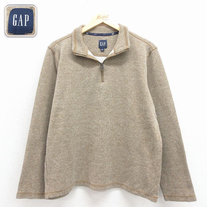 ギャップ 長袖ハーフジップTシャツ ベージュ XL | 古着