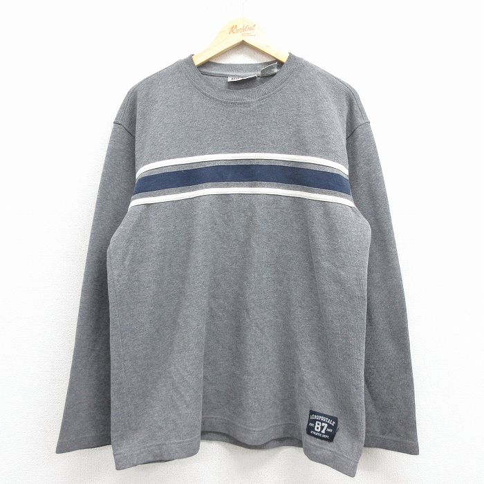 【20%OFF】XL★古着 エアロポステール 長袖 ビンテージ Tシャツ メンズ 00年代 00s クルーネック グレー 霜降り他 25dec08
