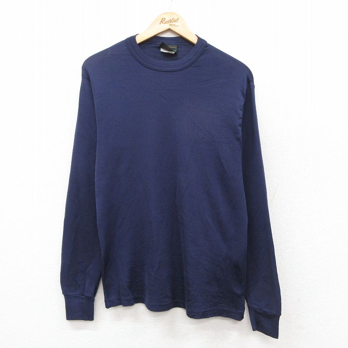 90s 長袖Tシャツ ネイビー M | 古着